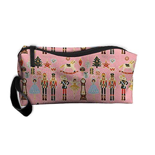 Product Cover New Nutcracker Christmas-Pink Xmas Cosmetic Bag Pencil Case MakeUp Organizer Lightweight Hanging Toiletry Travel Bag
