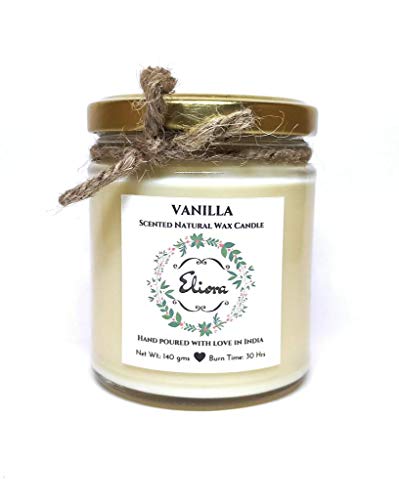 Product Cover Eliora Vanilla Scented Candle Made with Blended Natural Wax and fine Fragrance Oils