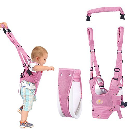 Product Cover Baby Walker Toddler Walking Assistant, Autbye Stand and Walking Learning Helper for Kids, 4 in 1 Functional Safety Walking Harness Walker for Baby 7-24 Months (Pink)