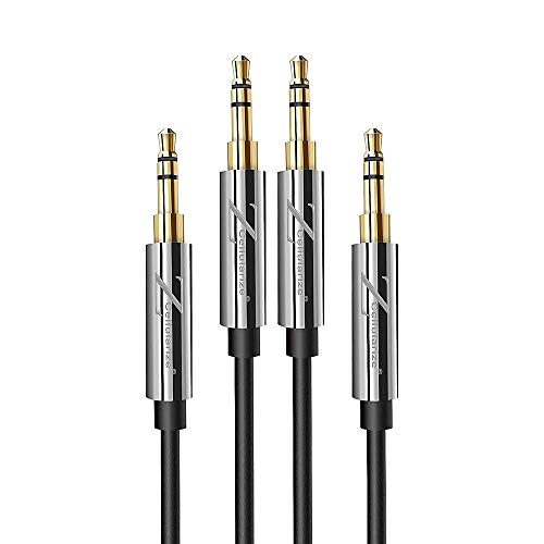Product Cover AUX Cable for Car, Cellularize [4FT/2 Pack - Ultra Slim - Copper Shell, Hi-Fi Sound Quality] 3.5mm Auxiliary Audio Cord for LifeProof/OtterBox Cases, Home Theaters, iPhones, iPads, Beats, Speakers