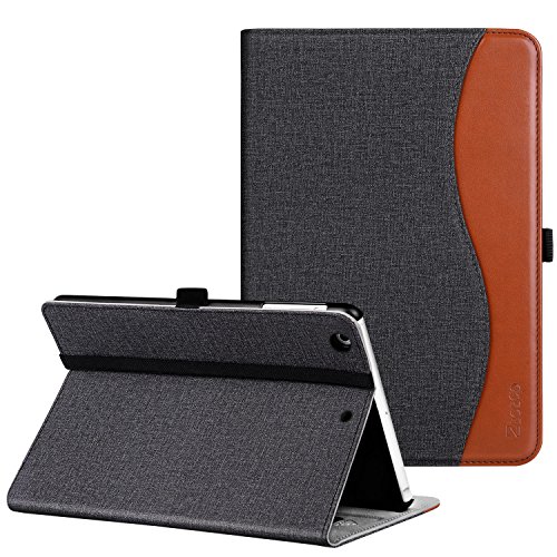 Product Cover Ztotop iPad Mini 1/2/3 Case, Leather Folio Stand Protective Case Smart Cover with Multi-Angle Viewing, Pocket, Functional Elastic Strap for iPad Mini 3/Mini 2/Mini 1 - Denim Black Brown