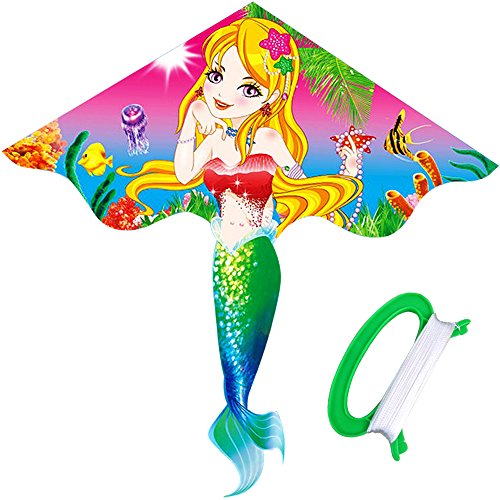 Product Cover HENGDA KITE- Kites for Kids Children Lovely Cartoon Mermaid Kites with Flying Line