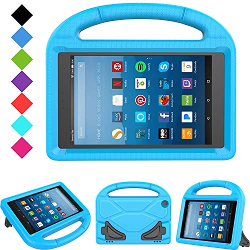 Product Cover Kids Case for Fire HD 8 - TIRIN Light Weight Shock Proof Handle Kid-Proof Cover Kids Case for Amazon Fire HD 8 Tablet (7th and 8th Generation Tablet, 2017 and 2018 Release), Blue