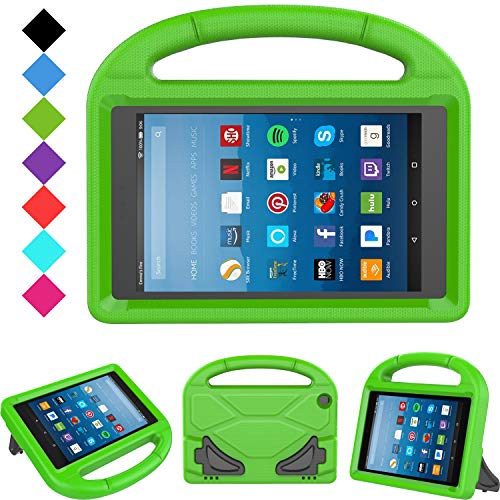 Product Cover Kids Case for Fire HD 8 - TIRIN Light Weight Shock Proof Handle Kid -Proof Cover Kids Case for Amazon Fire HD 8 Tablet (7th and 8th Generation Tablet, 2017 and 2018 Release), Green