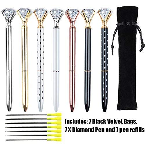 Product Cover EVNEED 7PCS Diamond Pens Beautiful Metal Ballpoint Pen for Women,Coworkers,Hostess and Girlfriend