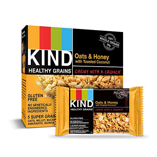 Product Cover KIND Healthy Grains Bars, Oats & Honey with Toasted Coconut, Gluten Free, 1.2 oz, 5 Count (6 Pack)