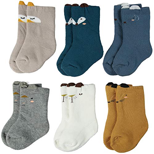 Product Cover Zaples Unisex Baby Socks Soft Thick Cotton Infant Toddler Grow Warm Crew Socks 3/6 Pair Pack