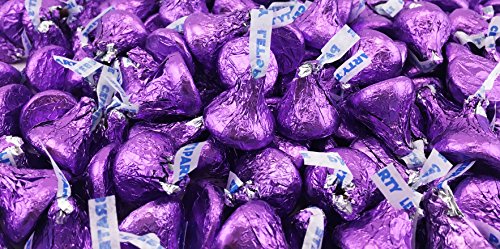 Product Cover LaetaFood Bag - Hershey's Kisses, Milk Chocolate in Purple Foil (Pack of 2 Pound)