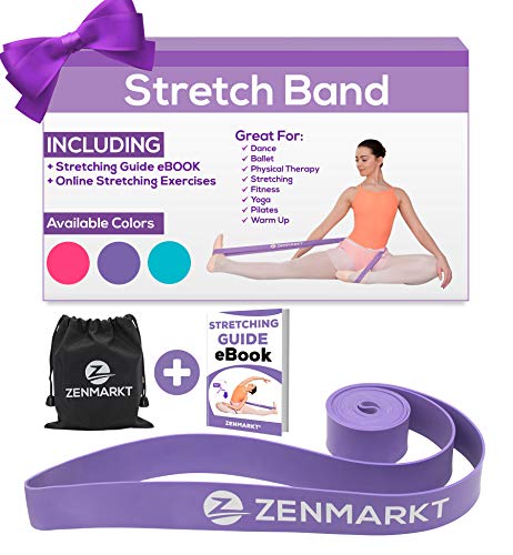 Product Cover Stretch Bands for Dancers and Gymnasts - Exercise Bands for Dance, Ballet, Gymnastics, Cheerleading, Pilates Training Stretching Band Dance Stretch Bands for Flexibility Ballet Barre E-Book (Purple)