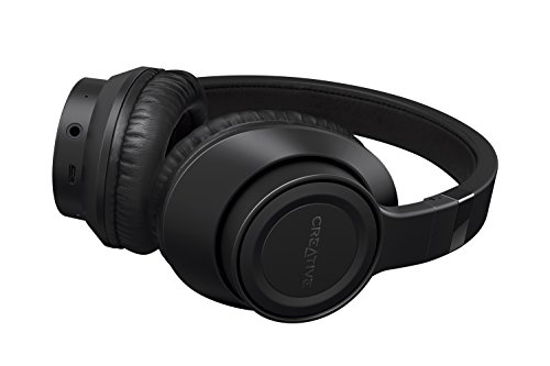 Product Cover Creative Outlier Black Wireless Bluetooth Over-Ear Headphones, 13-Hour Playtime, High-Performance, Comfortable and Foldable Lightweight with Built-in Microphone and Music Control (Black)