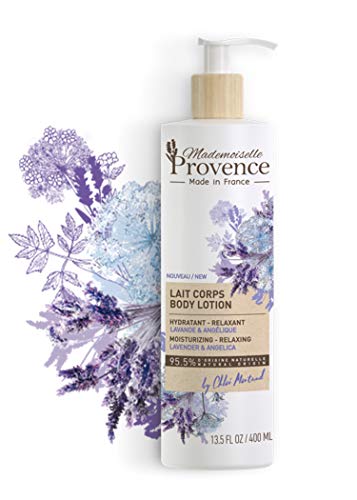 Product Cover Mademoiselle Provence Natural French Lavender Body Lotion with Angelica Extracts, Luxurious Relaxing and Soothing Body Cream with Sunflower Seed Oil, Calming Vegan Moisturizer, 13.5 fl oz