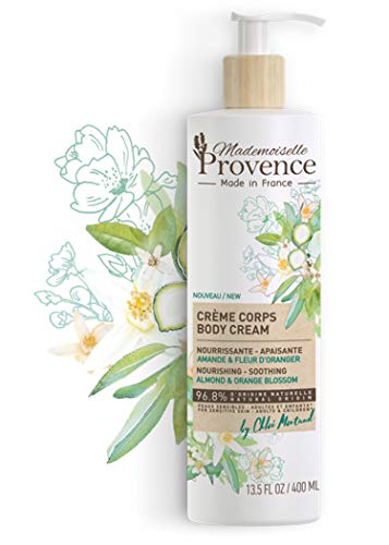 Product Cover Mademoiselle Provence Shea Butter Body Lotion Organic Sweet Almond and Orange Blossom Extract | Sensitive Dry Skin Nourishing Soothing Natural Vegan Body Cream | For the Whole Family 13.5 fl oz