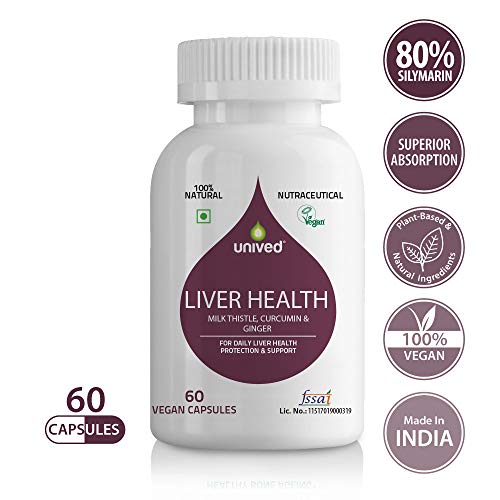 Product Cover Unived Liver Health with Milk Thistle, Curcumin, Ginger, Supports Liver Health & Detoxification, 60 Servings, 60 Vegan Capsules