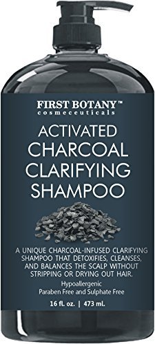 Product Cover Activated Charcoal Shampoo 16 fl. oz - Sulfate Free - Volumizing & Moisturizing, Gentle on Curly & Color Treated Hair, for Men & Women. Infused with Keratin.