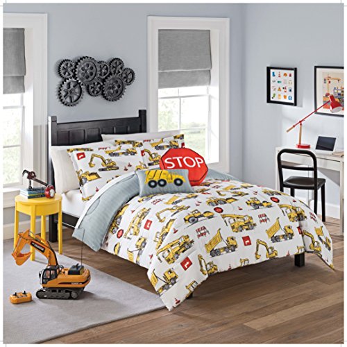 Product Cover WAVERLY Kids Under Under Construction Reversible Bedding Collection, Twin, Multicolor