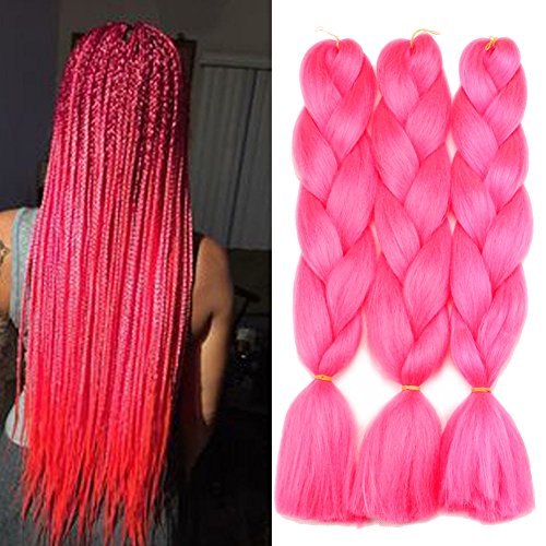 Product Cover Lisshow Braiding Hair 24inch 100g Synthetic Jumbo Braids Hair Extensions High Temperature Fiber 3Piece/Lot (Hot Pink)