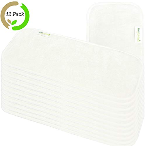 Product Cover Wegreeco Reusable Soft 4 Layers 12 Pack Bamboo Inserts for Baby Cloth Diaper,High Absorbing Washable Liners