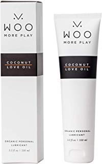 Product Cover Woo More Play: Coconut Love Oil (3.3 oz) - Lubricant - Designed with Feminine Sensuality in Mind - pH Balanced - All-Natural Organic Ingredients - Made to Moisturize and Excite