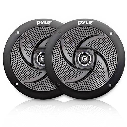 Product Cover Pyle Marine Speakers - 5.25 Inch Low Profile Slim Style Waterproof Wakeboard Tower and Weather Resistant Outdoor Audio Stereo Sound System with 180 Watt Power - 1 Pair in Black (PLMRS5B)