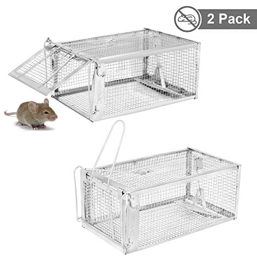 Product Cover YISSVIC Live Animal Trap 2 Pack 11x4.5x6 inches Catch Release Cage for Mouse Rats Mice Rodents Squirrels and Similar Small Sized Pests