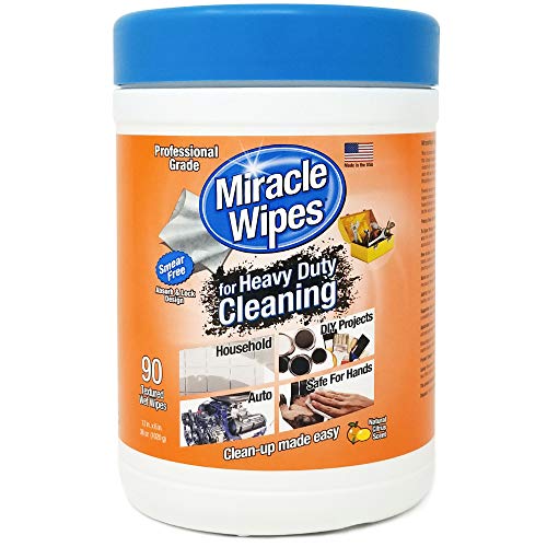 Product Cover MiracleWipes for Heavy Duty Cleaning - All Purpose Cleaner, Kitchens, Bathrooms, Countertops, Hands, Indoors, Outdoors - Removes Grease, Grime, Crayon, Dirt & More - Cleaning Supplies - (90 Count)