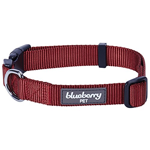 Product Cover Blueberry Pet 22 Colors Classic Dog Collar, Fired Brick, Medium, Neck 14.5