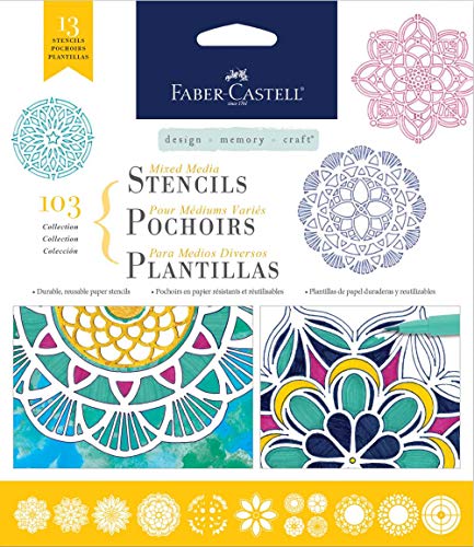 Product Cover Faber-Castell Mixed Media Paper Stencils - 202 Collection - 13 Reusable Mandala Stencils