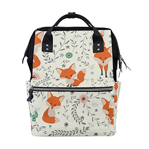 Product Cover ALAZA Lovely Seamless Pattern with Fox Fashion Diaper Bags Mummy Backpack Multi Functions Large Capacity Nappy Bag Nursing Bag for Baby Care for Traveling