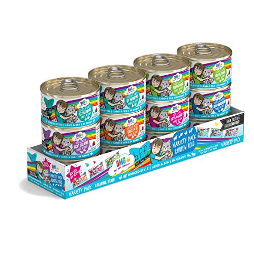 Product Cover Weruva B.F.F. Omg - Best Feline Friend Oh My Gravy!, Variety Pack, Rainbow Road, Wet Cat Food By, 2.8Oz Cans (Pack Of 12)