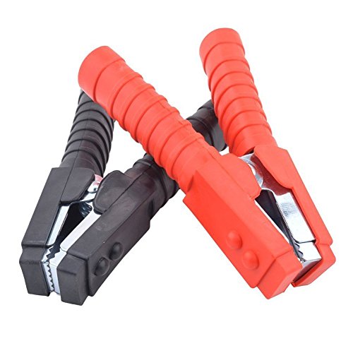 Product Cover Gunpla 2 Pieces 600A Booster Battery Cable Clips 6 inch Red Black Insulated Electrical Crocodile Alligator Nickel Coated Large Test Clamps for Car