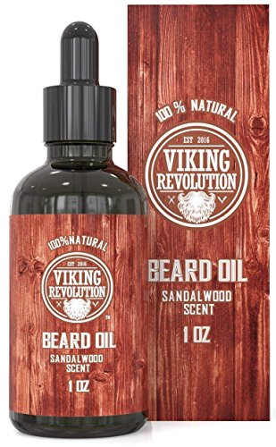 Product Cover Beard Oil Conditioner - All Natural Sandalwood Scent with Organic Argan & Jojoba Oils - Softens & Strengthens Beards and Mustaches for Men (Sandalwood, 1 Pack)
