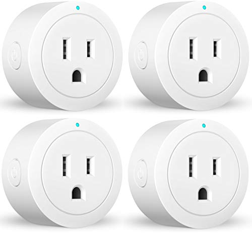 Product Cover Smart plug Amysen, Works with Alexa, Google Assistant, ETL Certified, Only Supports 2.4GHz Network, Smart Outlet No Hub Required, Control Your Devices from Anywhere (White 4 pack)