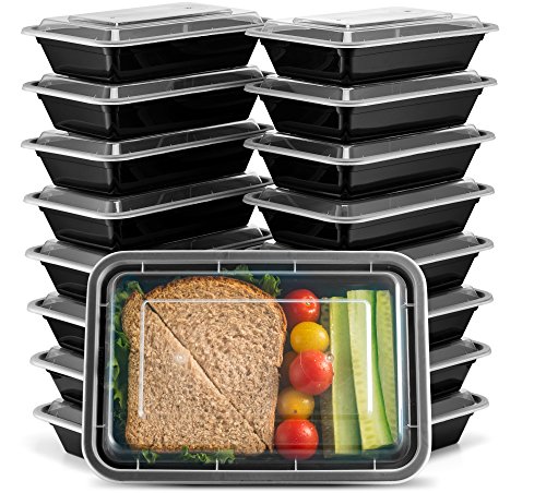 Product Cover Ez Prepa [20 Pack] 28oz Single Compartment Meal Prep Containers with Lids - Food Storage Containers Bento Box, Lunch Containers, Microwavable, Freezer, and Dishwasher Safe, Food Containers