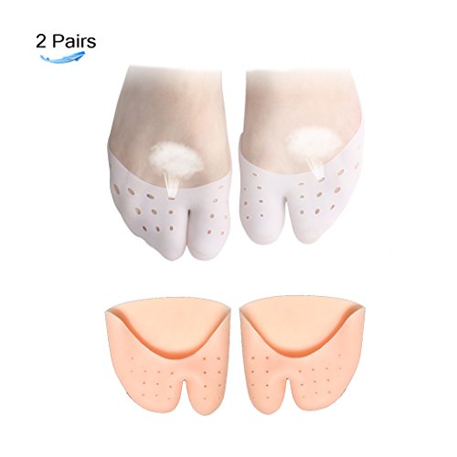 Product Cover Gel Toe Cap Protector [2 Pairs] - Forefoot Cushioning - Big Toe Protection -Prevent Calluses and Blisters