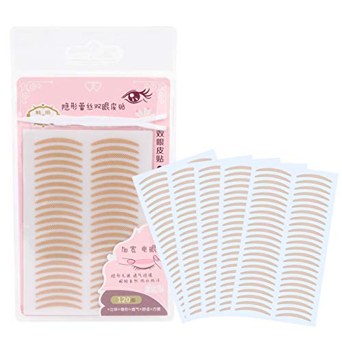 Product Cover Natural Lace Self-adhensive Fiber One-sided Sticky Double Eyelid Tapes Stickers, Medical-use Breathable Fiber Instantly Eyelids Lift Without Surgery, Perfect for Hooded, Droopy, Uneven, Mono-eyelids