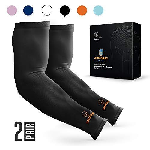 Product Cover ARMORAY Arm Sleeves for Men or Women - Compression Warmers to Cover Tattoo - for Basketball Golf Running Football Cycling or Sun Protection