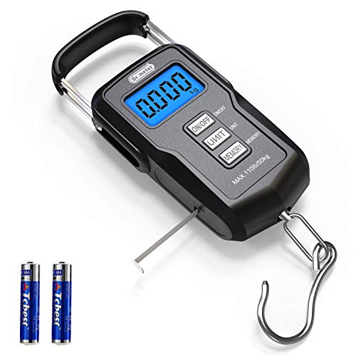 Product Cover [Upgraded] Dr.meter FS01 Fishing Scale, 110lb/50kg Digital Hanging Scale with Backlit LCD Display, Measuring Tape and 2 AAA Batteries
