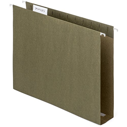Product Cover Blue Summit Supplies Extra Capacity Hanging File Folders, 25 Reinforced Hang Folders, Heavy Duty 2 Inch Expansion, Designed for Bulky Files and Charts, Letter Size, Standard Green, 25 Pack