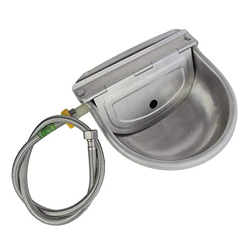 Product Cover Lucky Farm Automatic Water Feeder Trough Bowl with Pipe for Cattle Horse Goat Sheep Dog Animals Stainless Pet Livestock Tool