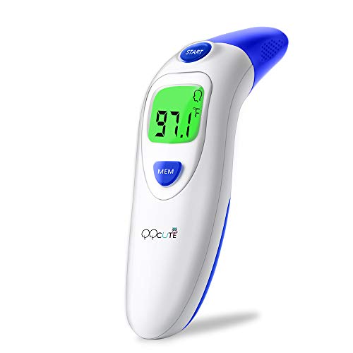 Product Cover QQCute Baby Forehead Thermometer with Ear Function More Accurate Digital Infrared Medical Fever Body Basal Thermometers Suitable for Infant Kid Adult