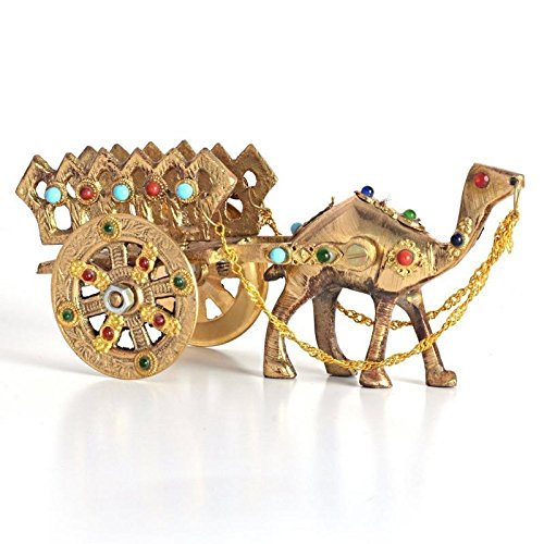 Product Cover Fashion Bizz Home Decorative Rajasthani Gemstone Studded Pure Brass Camel Handicraft with Antique Handmade Stone Work