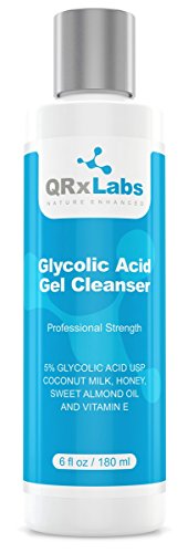 Product Cover Glycolic Acid Cleanser - Exfoliating Face Wash, Best for Wrinkles, Lines, Acne, Spots & Chemical Peel Prep with Coconut Milk, Honey & Sweet Almond Oil - 1 bottle of 6 fl oz