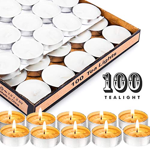Product Cover ENJOY the celebration people Wax Tealight Candles (Set of 100, White, 4 Hours Burn Time)