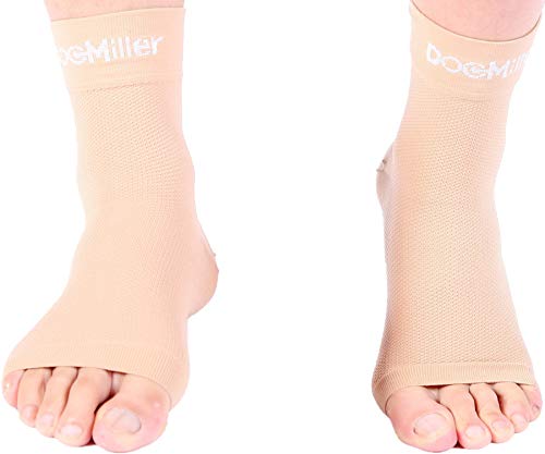 Product Cover Doc Miller Plantar Fasciitis Ankle Brace Compression Anklet Socks for Aching Foot Heel Pain Relief Spurs Achilles Tendonitis Arch Support Eases Swelling Nerve Damage Medical Grade (Skin/Nude XX-Large)