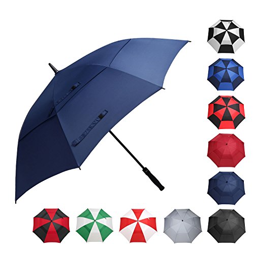 Product Cover BAGAIL Golf Umbrella 68/62/58 Inch Large Oversize Double Canopy Vented Automatic Open Stick Umbrellas for Men and Women(Navy,62 inch)