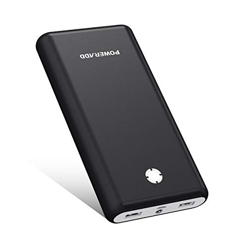 Product Cover [Upgraded] POWERADD Pilot X7 20000mAh Power Bank Dual USB Port External Battery Pack LED Flashlight Portable Charger Compatible for iPhone XS Max, X, 8, 7 Plus, iPad Pro, Mini, Galaxy S9 More - Black
