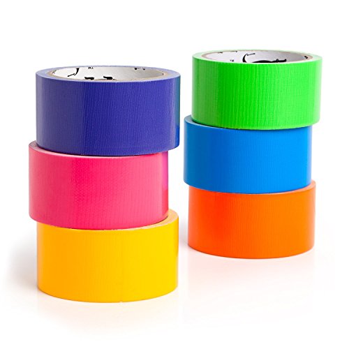 Product Cover Craftzilla Colored Duct Tape - 6 Color Variety Pack - 10 Yards x 2 Inch Rolls. Rainbow Color Craft Set