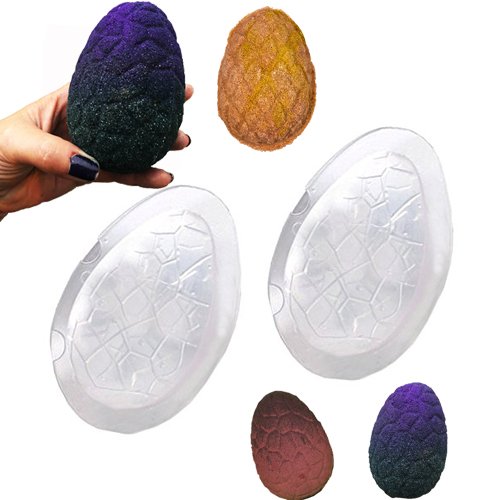 Product Cover Tyoungg 2 Sets Dragon Egg Easter Egg 3D Dinosaur Egg Bath Bomb Mold Soap Mold Fizzies (Acrylic)