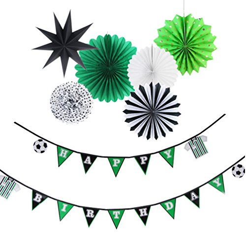 Product Cover Soccer Theme Birthday Party Decorations Kit Baby Boy Birthday Kid's Room Photo Backdrop Decoration 7 Pieces SUNBEAUTY