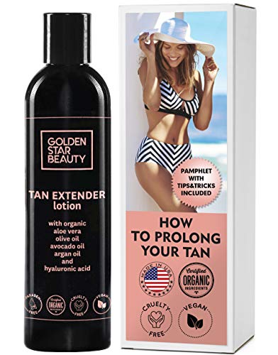 Product Cover Tan Extender Daily Moisturizer - Best After Tanning Lotion w/Organic Oils and Hyaluronic Acid to Extend Your Tan from Sunless Tanner, Spray Tan, Sun or Tanning Bed 8.0 fl.oz.- Free Booklet included